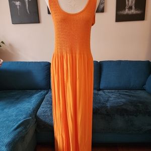 DKNY Orange Maxi Dress (stitch yoke maxi)